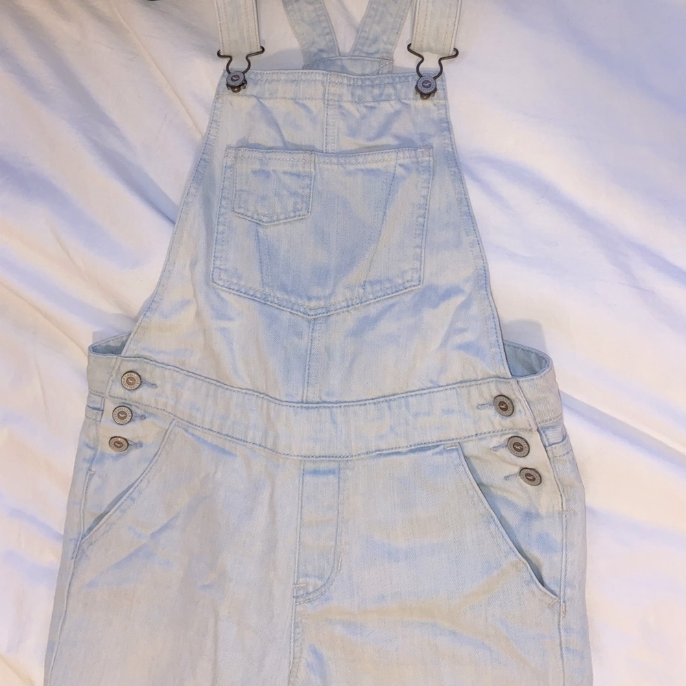 Hollister light denim overalls